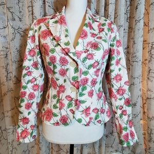 Nicole by Nicole Miller Floral Pink Rose Blazer